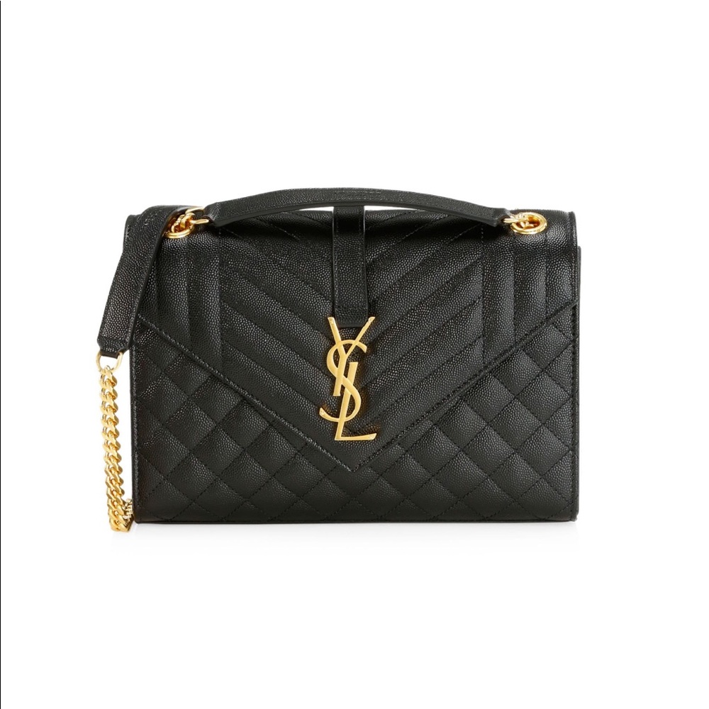 Saint Laurent Medium Envelope Bag in Black